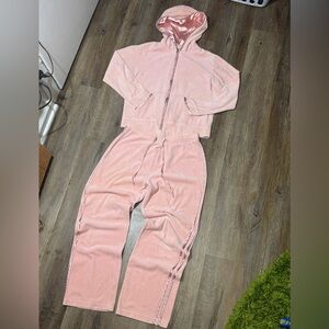 Super cute Pink Suede Women’s Full Set‎ (Uncuffed Sweatpants + jacket)